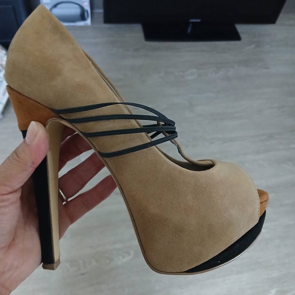 Elegant Tan High Heel Women's Shoes